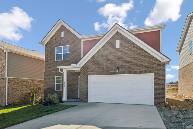 view of front property featuring a garage