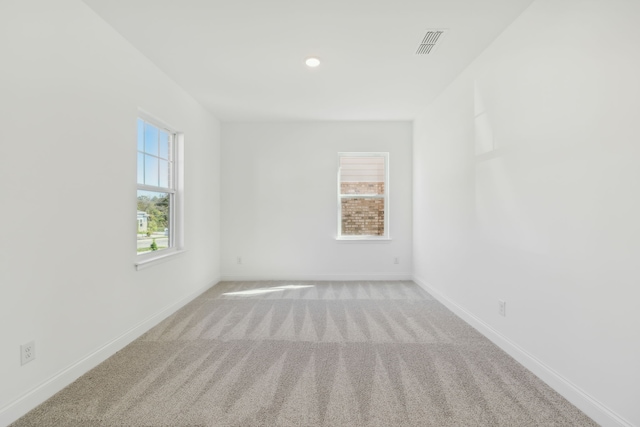 empty room with light colored carpet and a wealth of natural light