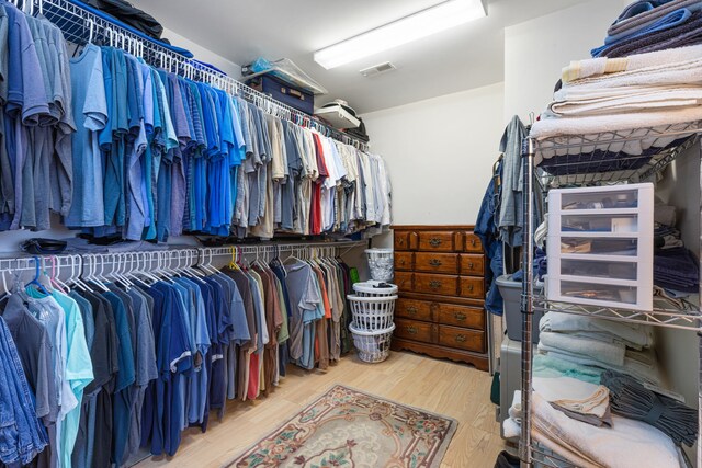 spacious closet with wood-type flooring
