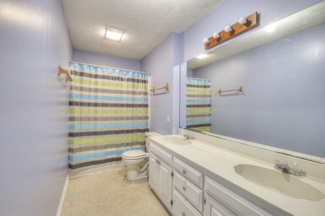 200 Barry Ave, Gallatin, TN 37066 - bathroom featuring double vanity, a textured ceiling, and a shower with curtain