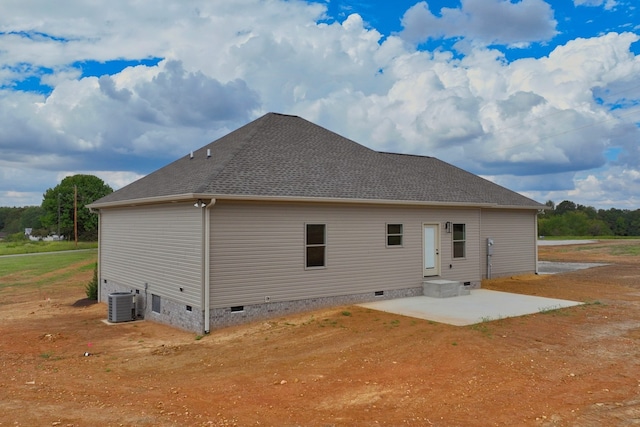 back of property featuring a patio and central AC unit