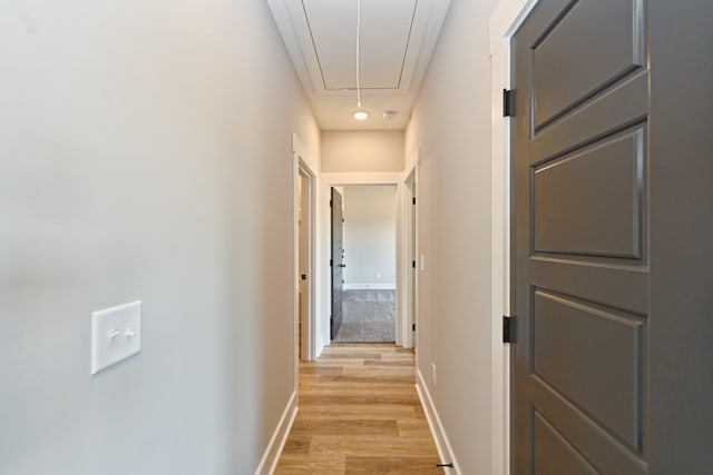 hall featuring light hardwood / wood-style flooring