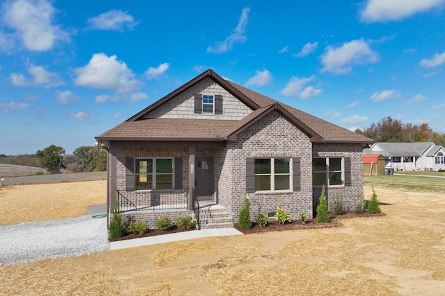 craftsman inspired home with a porch