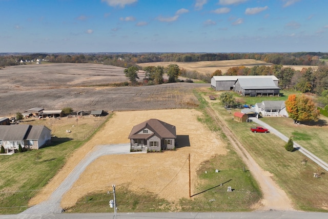 drone / aerial view with a rural view