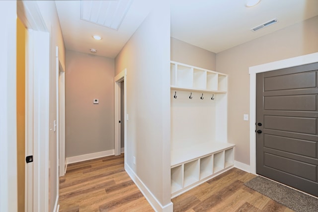 mudroom featuring hardwood / wood-style flooring