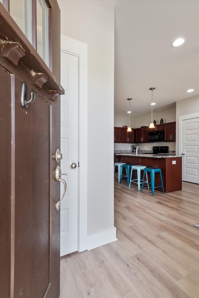 interior space featuring light hardwood / wood-style flooring