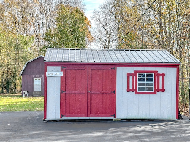 view of shed