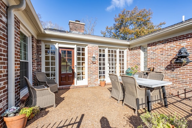 view of patio / terrace featuring french doors