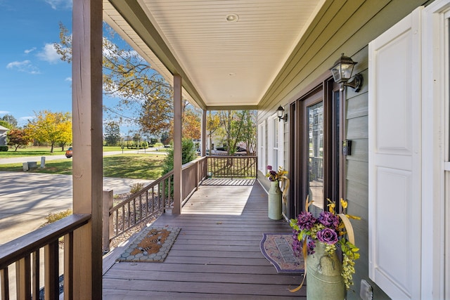 deck with covered porch