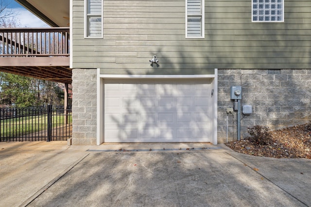 view of garage