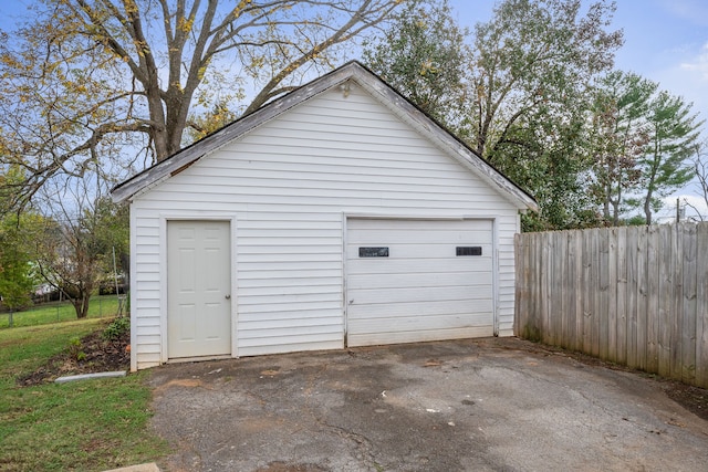 view of garage