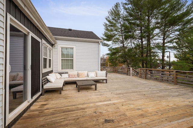 deck with outdoor lounge area