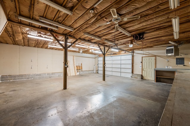 garage with electric panel