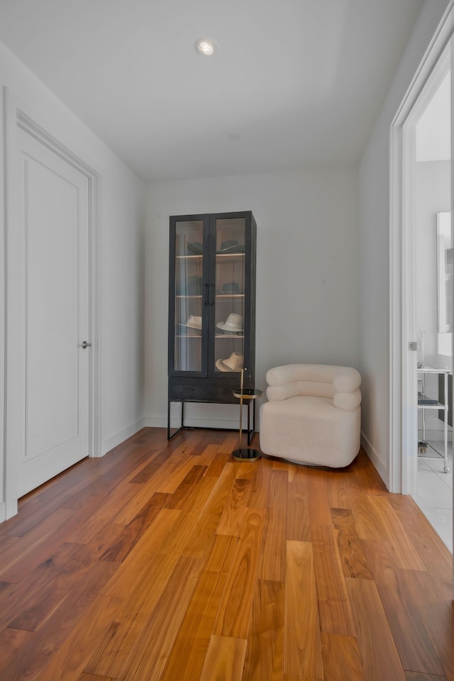 unfurnished room featuring light hardwood / wood-style flooring