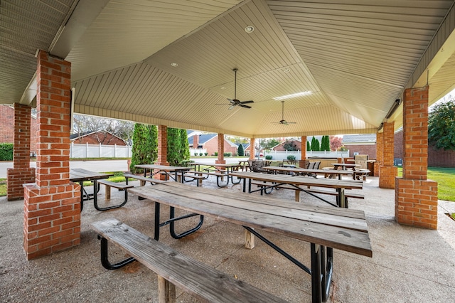 view of patio / terrace with ceiling fan