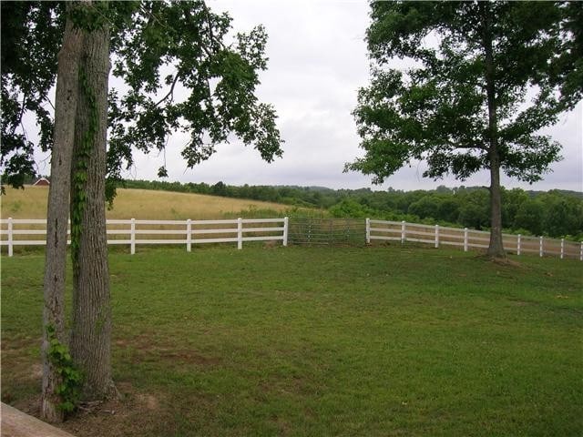 view of yard with a rural view