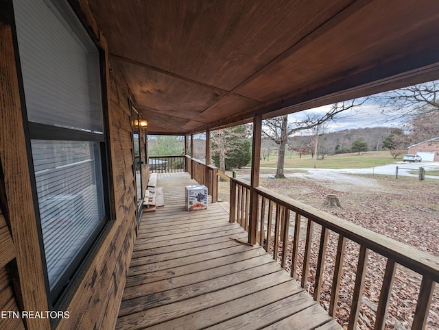 wooden deck with covered porch