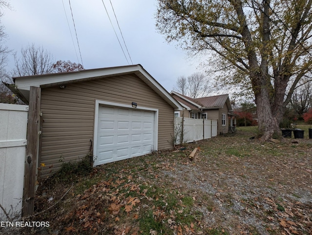 view of garage