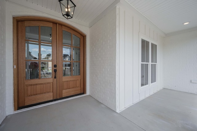 entrance to property with french doors