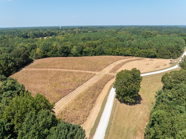 aerial view with a rural view