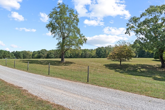 view of street featuring a rural view