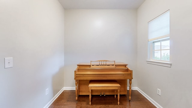 miscellaneous room featuring dark hardwood / wood-style flooring