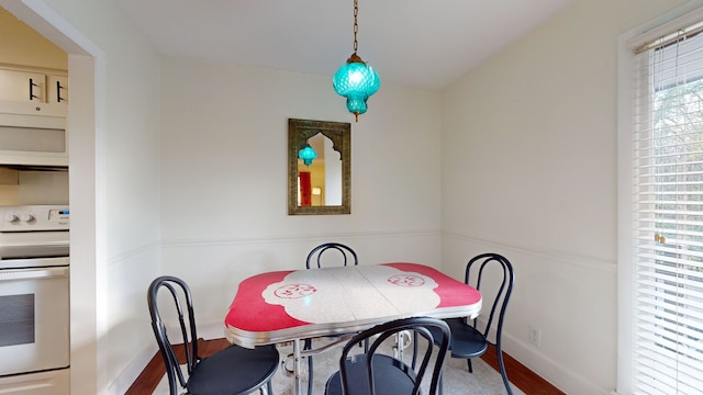 dining space featuring hardwood / wood-style flooring