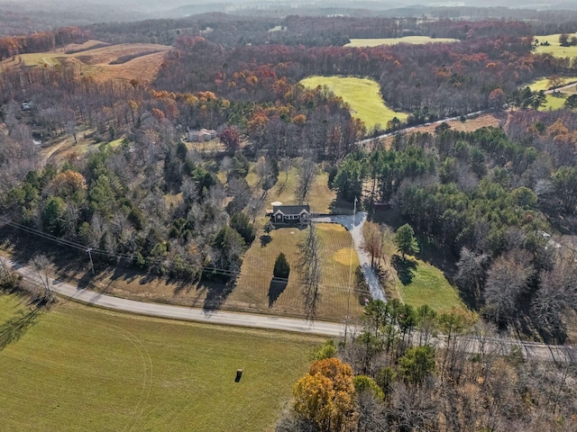 drone / aerial view with a rural view