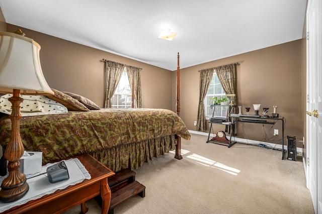 bedroom with carpet and multiple windows