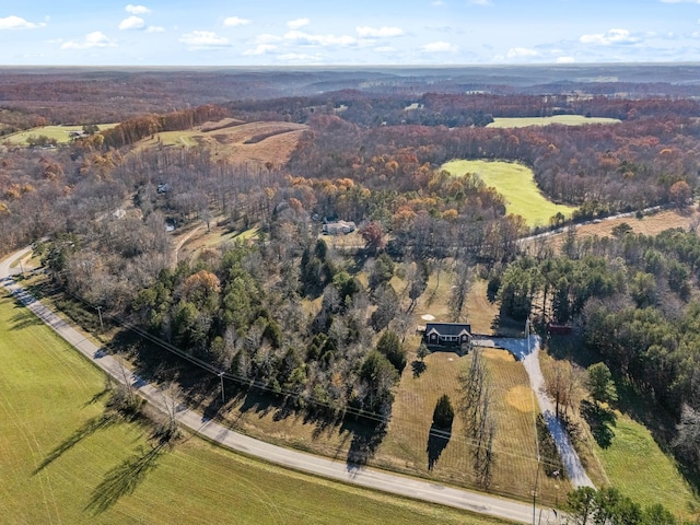 aerial view with a rural view