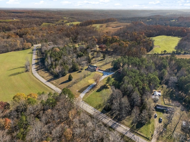 aerial view with a rural view