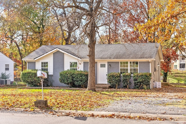 ranch-style house featuring central AC