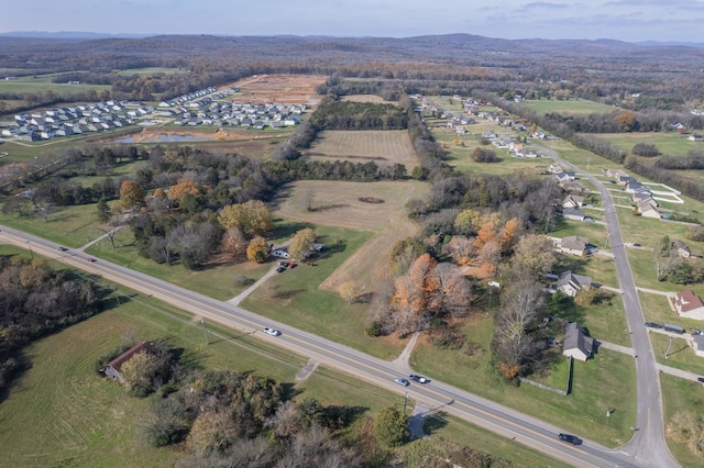 aerial view featuring a rural view