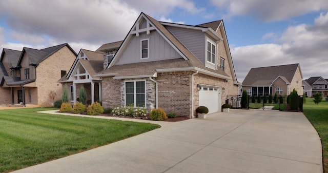 view of front of home with a garage and a front yard