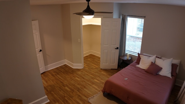 bedroom featuring hardwood / wood-style flooring