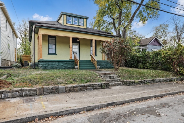 bungalow with covered porch and central AC