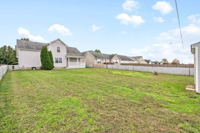 view of yard with a sunroom