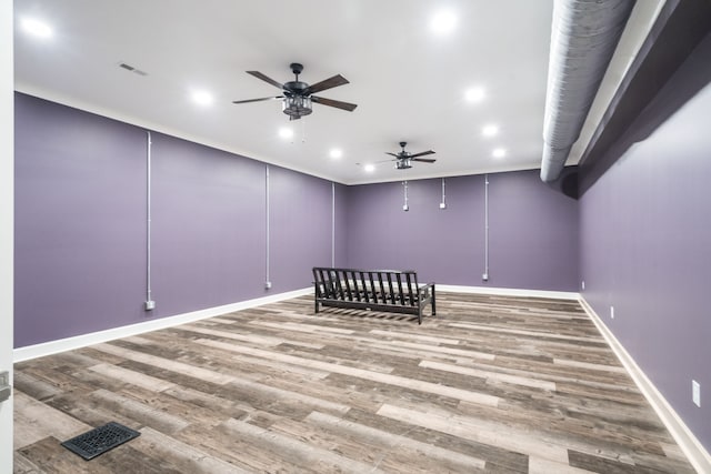 empty room featuring wood-type flooring