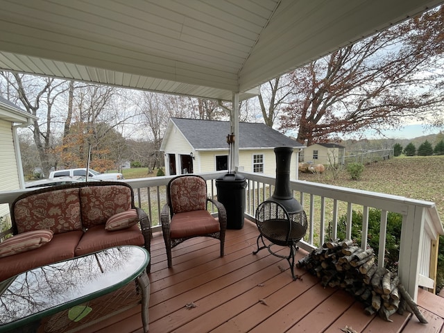 view of wooden deck