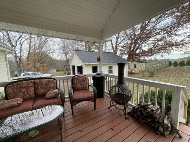 314 Birdsong Dr, Cadiz, KY 42211 - deck with an outbuilding