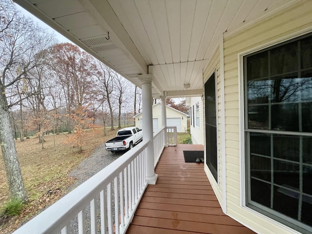 314 Birdsong Dr, Cadiz, KY 42211 - deck featuring an outbuilding