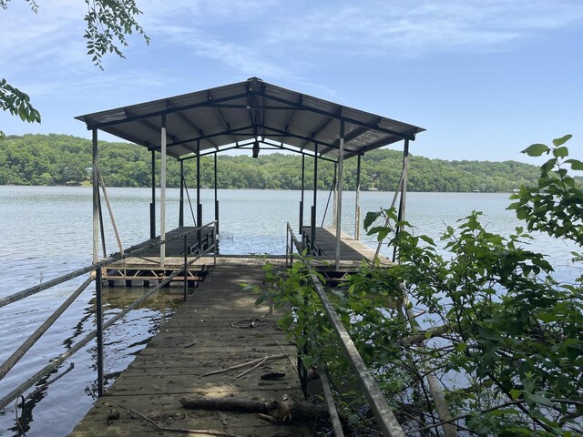 314 Birdsong Dr, Cadiz, KY 42211 - dock area with a forest view and a water view