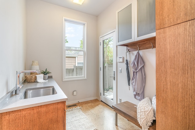 mudroom with sink