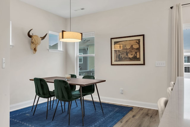 dining room featuring dark wood-type flooring