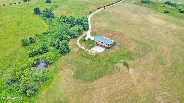 drone / aerial view with a rural view