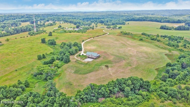 drone / aerial view featuring a rural view