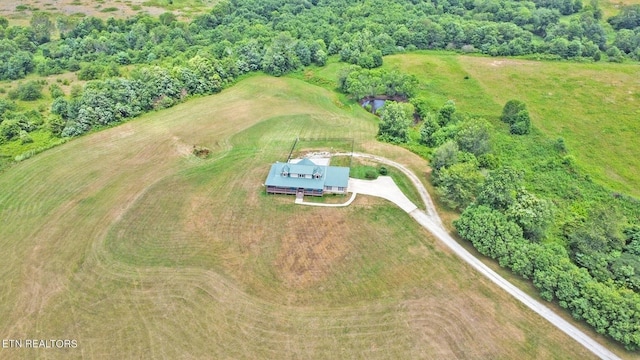 bird's eye view with a rural view