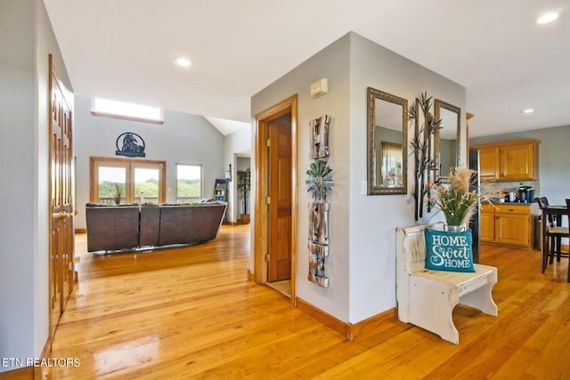 hallway featuring light hardwood / wood-style flooring