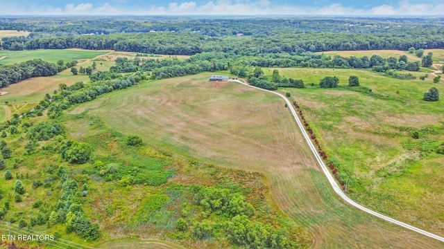 bird's eye view with a rural view