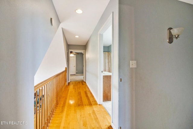 hallway featuring light wood-type flooring